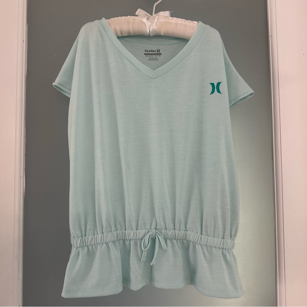 Hurley cloud slubbed dolman V-Neck Top -
Light Blue (Seafoam)